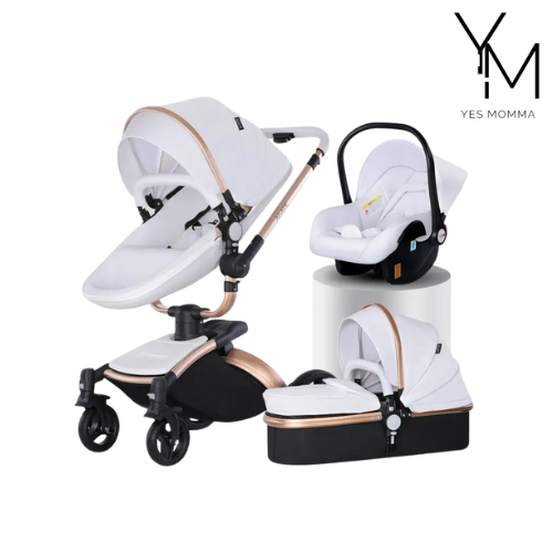 High Landscape Luxury Baby Stroller 360-degree Rotation 3-in-1 Basket Foldable Dropshipman