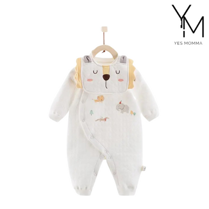 Cotton Thermal Clip Silk Onesie Newborn Climbing Baby Clothes Dropshipman