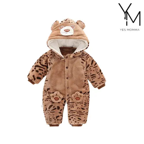 baby winter clothing brown bear insulated suite