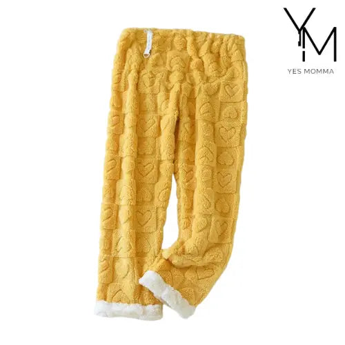 Plus Size Solid Color Coral Fleece Maternity Pants Loose - Yes Momma