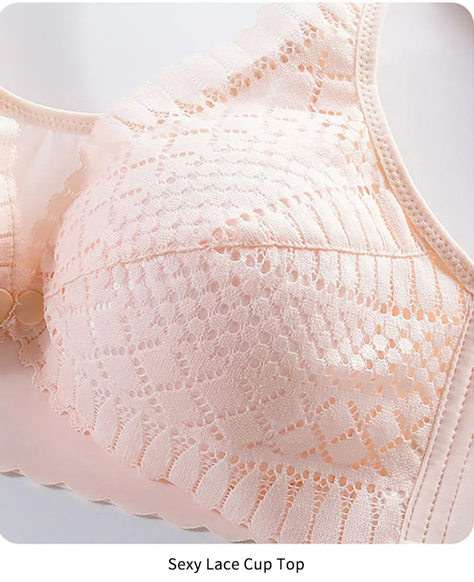 Maternity Nursing Bra - Front Button Closure for Easy Breastfeeding Yes Momma
