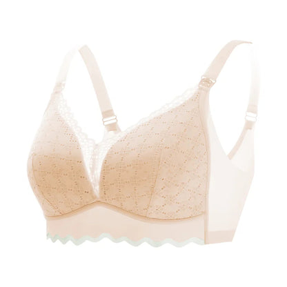 Women's Seamless  Breathable Nursing  Bra For All Seasons  Push-up  Pure Cotton  No Underwire  Maternity Sleepwear Yes Momma