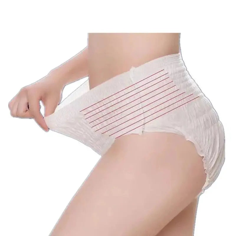 Disposable Maternity Underwear for postpartum recovery, providing comfort and support for heavy pads and ice packs. Soft, breathable, and latex-free design ideal for sensitive skin. Perfect for use after C-sections, natural births, or pelvic surgeries. Skin-friendly and versatile, these panties ensure freshness and comfort throughout the recovery process.