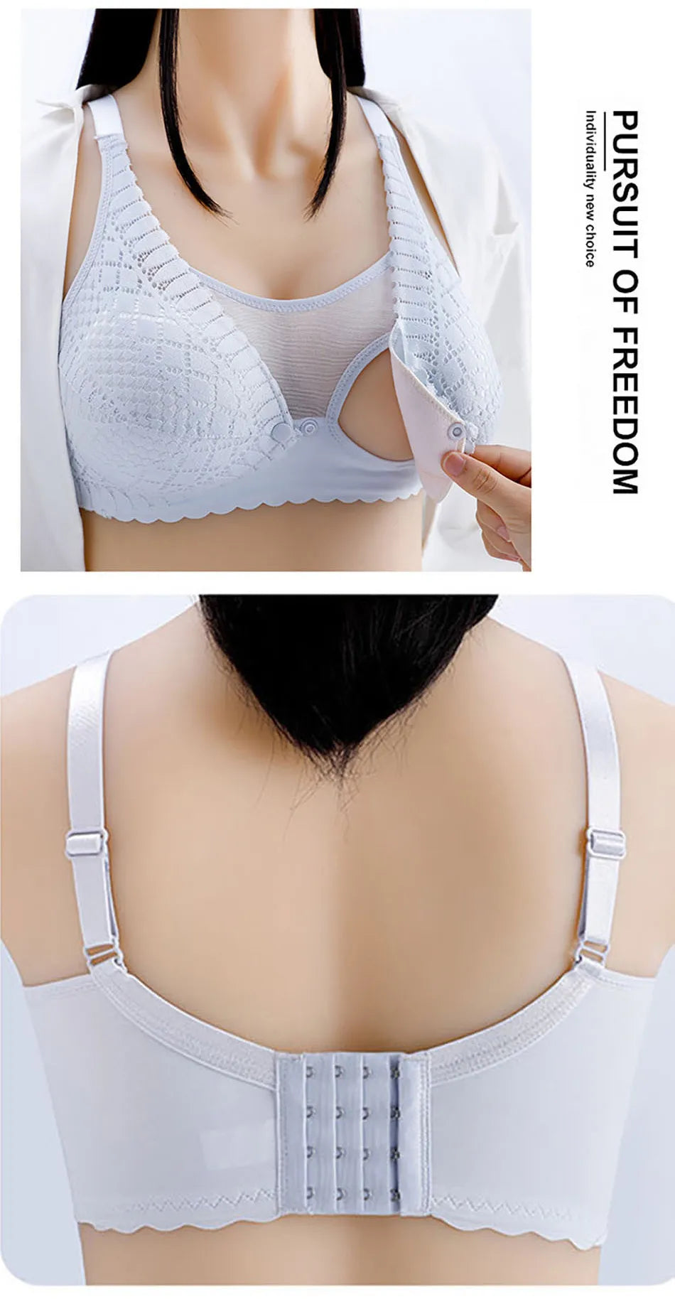 Maternity Nursing Bra - Front Button Closure for Easy Breastfeeding Yes Momma
