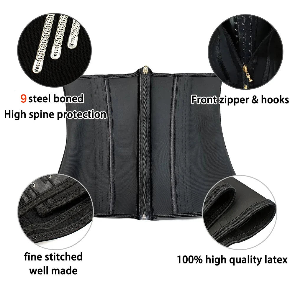 Women Plus Size Fajas Waist Trainer Corset Tummy Control Zipper Vest Body Shaper Cincher Shapewear Slimming Belt Sports Girdle Yes Momma