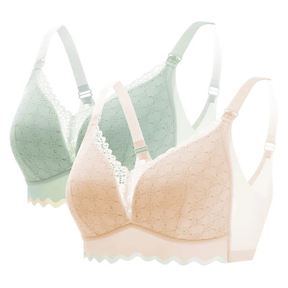 Women's Seamless  Breathable Nursing  Bra For All Seasons  Push-up  Pure Cotton  No Underwire  Maternity Sleepwear Yes Momma