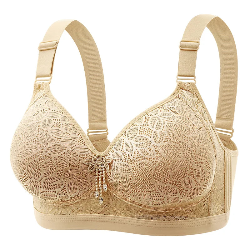 Comfortable Breathable Adjustable Brassiere Thin Section Without Steel Ring Bra Large Breasts Appear Small Side Gathering Bra Yes Momma