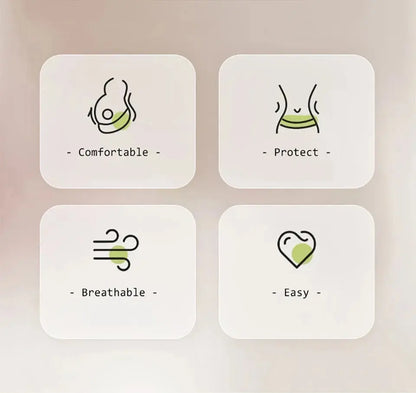 Baby Belly Support Belt for pregnancy, made from 100% cotton knitted fabric for breathable, gentle support. Reduces pressure on the back and pelvic area, alleviating lower back pain, pelvic discomfort, and pregnancy strains. Adjustable adhesive fit ensures a secure, comfortable wear for expectant moms in any trimester.