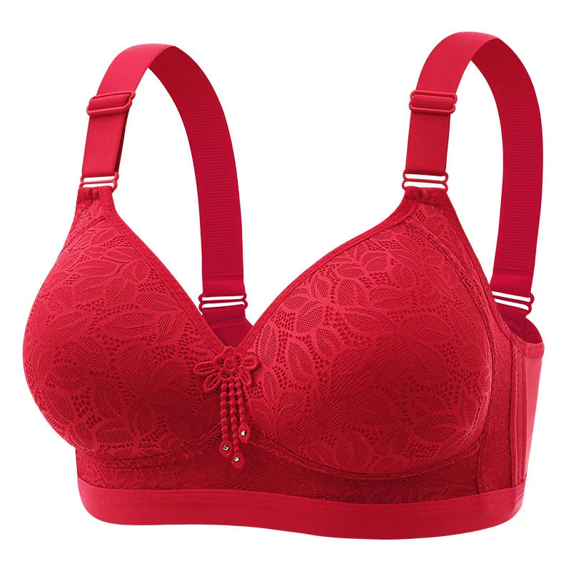 Comfortable Breathable Adjustable Brassiere Thin Section Without Steel Ring Bra Large Breasts Appear Small Side Gathering Bra Yes Momma