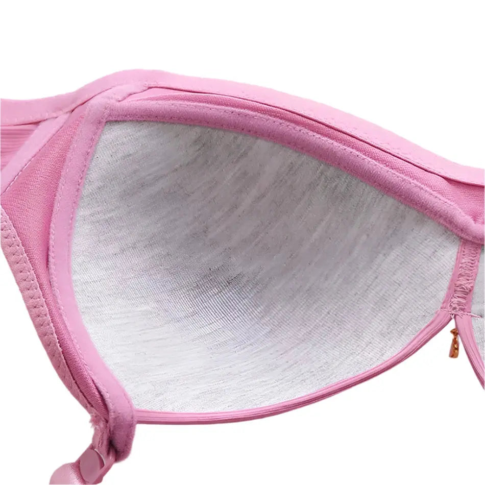  A stylish lace push-up nursing bra with a wire-free design for gentle lift and full support. Features easy-access nursing clips for convenience, made from a breathable nylon-polyester blend. Available in Black, Gray, Red, Purple, Skin Color, and Cameo Brown.