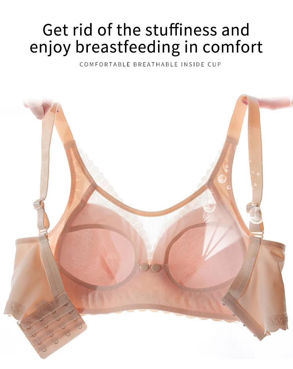 Maternity Nursing Bra - Front Button Closure for Easy Breastfeeding Yes Momma