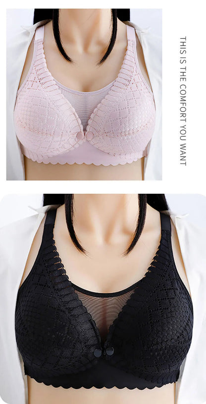 Maternity Nursing Bra - Front Button Closure for Easy Breastfeeding Yes Momma